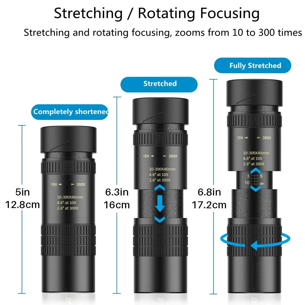 HD Monocular Telescope Long Range Zoom With Tripod