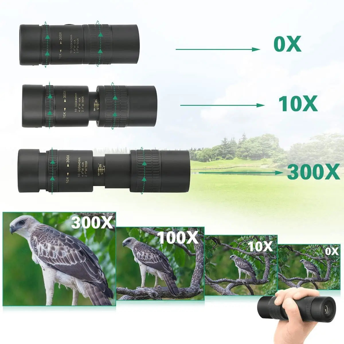 HD Monocular Telescope Long Range Zoom With Tripod