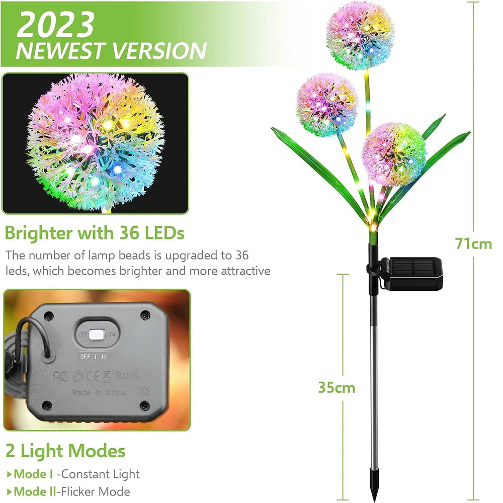 Solar Dandelion Flower Light Outdoor Waterproof