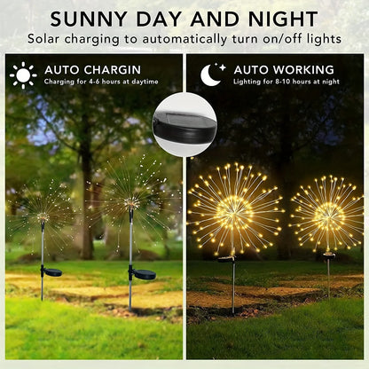 Solar Fireworks Lamp Outdoor