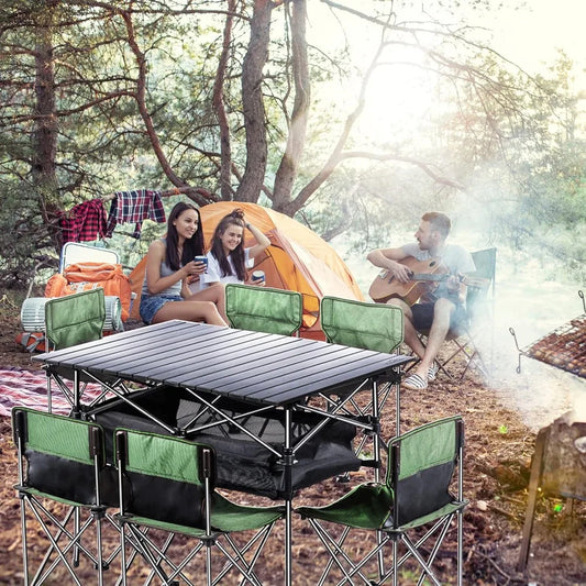 Folding Camping Table with 6 Chairs