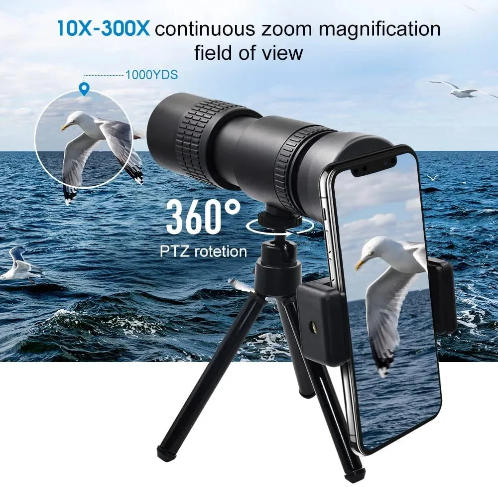 HD Monocular Telescope Long Range Zoom With Tripod